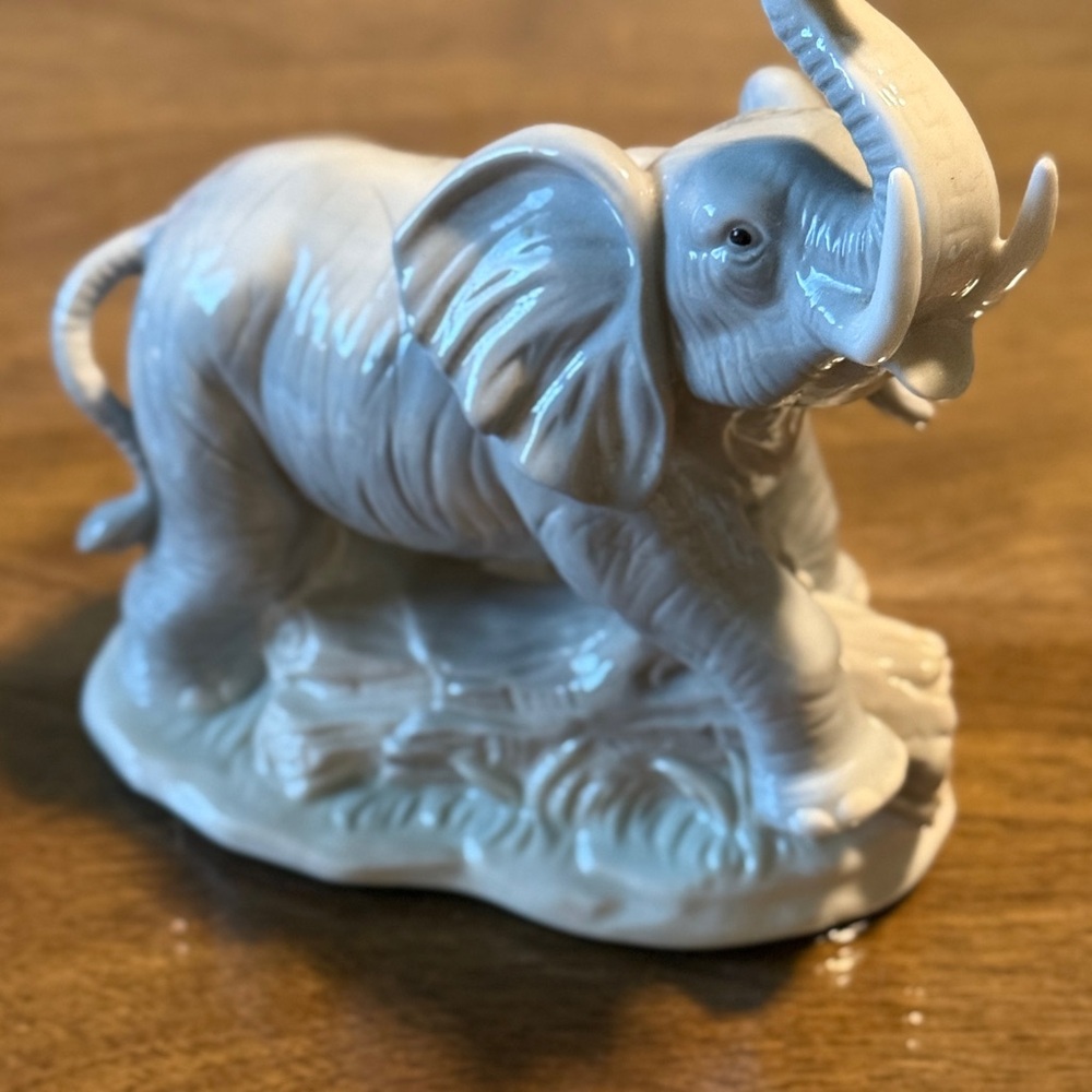 Vintage Gaylord Good Elephant Figurine Statue Trunk Up Porcelain
